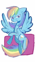 Size: 422x750 | Tagged: artist:ecokitty, flying, rainbow dash, safe, solo