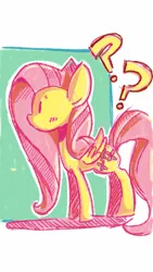 Size: 576x1024 | Tagged: artist:ecokitty, fluttershy, question mark, safe, solo