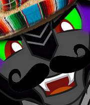 Size: 180x209 | Tagged: artist needed, close-up, derpibooru import, king sombra, king sombrero, moustache, safe, smiling, solo, sombrero