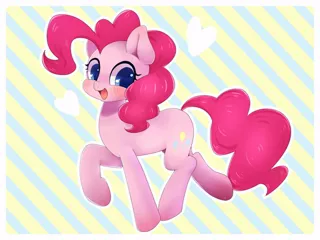 Size: 1024x768 | Tagged: safe, artist:ayahana, derpibooru import, pinkie pie, pony, blushing, cute, diapinkes, heart, open mouth, smiling pinkie pie tolts left, solo