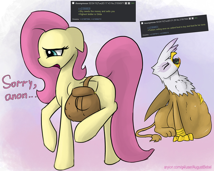 Size: 883x706 | Tagged: questionable, artist:augustbebel, derpibooru import, fluttershy, gilda, oc, oc:anon, gryphon, human, pegasus, pony, 4chan, belly, death, eating, eyes closed, female, fetish, floppy ears, gildapred, impossibly large belly, mare, open mouth, saddle bag, sitting, standing, swallowing, vore, wings