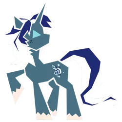 Size: 894x894 | Tagged: safe, artist:flamevulture17, derpibooru import, oc, oc:nightly, unofficial characters only, pony, unicorn, blue, male, minimalist, solo, stained glass, stallion