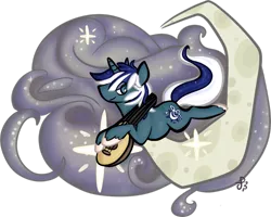 Size: 1000x798 | Tagged: safe, artist:tockien, derpibooru import, oc, oc:nightly, unofficial characters only, pony, unicorn, bard, blue, cloud, crescent moon, lute, male, musical instrument, simple background, solo, stallion, transparent background