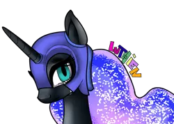 Size: 960x685 | Tagged: artist:sofilut, crying, derpibooru import, nightmare moon, portrait, safe, simple background, solo, transparent background