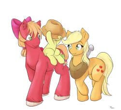 Size: 2100x1900 | Tagged: safe, artist:alasou, deleted from derpibooru, derpibooru import, apple bloom, applejack, big macintosh, earth pony, pony, accessory swap, apple siblings, loose hair, male, stallion