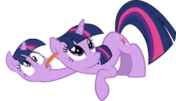 Size: 9643x5515 | Tagged: artist needed, source needed, safe, derpibooru import, twilight sparkle, absurd resolution, gross, simple background, tongue out, transparent background, two heads, wat, what has science done