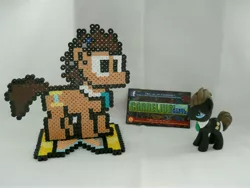 Size: 4000x3000 | Tagged: artist:corneliusedmond, bead, custom, derpibooru import, doctor who, doctor whooves, megapony, merchandise, perler, pixel art, safe, sonic screwdriver, sprite, time turner