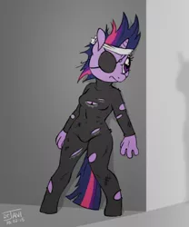 Size: 500x600 | Tagged: anthro, artist:drjavi, breasts, derpibooru import, future twilight, it's about time, ninja twilight, solid sparkle, solo, stealth, suggestive, twilight sparkle