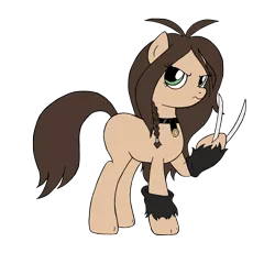 Size: 2500x2296 | Tagged: safe, artist:edcom02, artist:jmkplover, derpibooru import, ponified, earth pony, pony, claws, crossover, laura kinney, marvel, mutant, simple background, spiders and magic: capcom invasion, transparent background, x-23, x-men