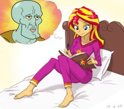 Size: 800x700 | Tagged: safe, artist:ta-na edits, derpibooru import, sunset shimmer, equestria girls, exploitable meme, faic, handsome squidward, meme, spongebob squarepants, squidward tentacles, sunset's daydream, the two faces of squidward