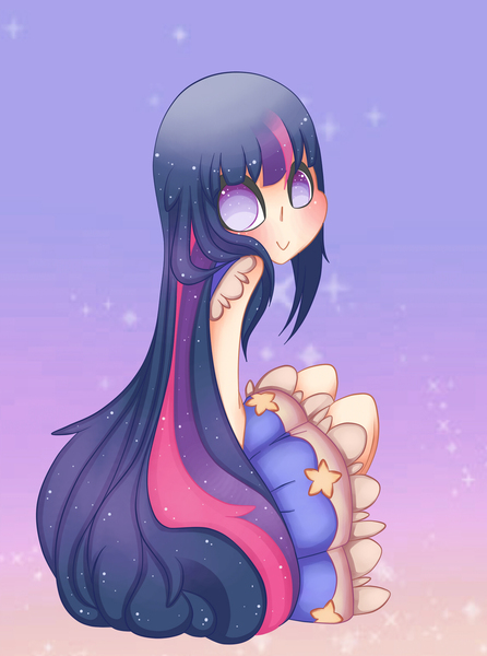 Size: 1260x1696 | Tagged: safe, artist:nezhiel, derpibooru import, twilight sparkle, human, clothes, cute, happy, humanized, looking at you, looking back, solo