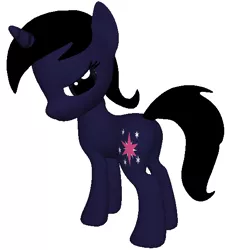 Size: 512x566 | Tagged: safe, derpibooru import, twilight sparkle, pony, unicorn, 3d, 3d pony creator, female, glare, looking at you, looking back, mare, paint.net, pony creator 3d, scowl, stern, time lady, time lord, twilight is not amused, updated