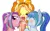 Size: 485x301 | Tagged: suggestive, artist:archeryves, artist:congee-painting, derpibooru import, adagio dazzle, aria blaze, sonata dusk, ponified, drool, drool string, female, image, implied penis, jpeg, male, pixiv, straight, the dazzlings, tongue out, wink