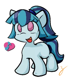 Size: 547x591 | Tagged: safe, artist:zutcha, derpibooru import, sonata dusk, ponified, earth pony, pony, blank flank, cute, cutie mark, filly, happy, heart, looking up, music notes, open mouth, simple background, smiling, solo, sonatabetes, transparent background, younger