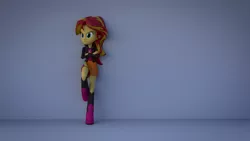 Size: 1920x1080 | Tagged: safe, artist:3d thread, artist:creatorofpony, derpibooru import, sunset shimmer, equestria girls, /mlp/, 3d, 3d model, against wall, blender, boots, clothes, jacket, shirt, skirt, solo, wallpaper