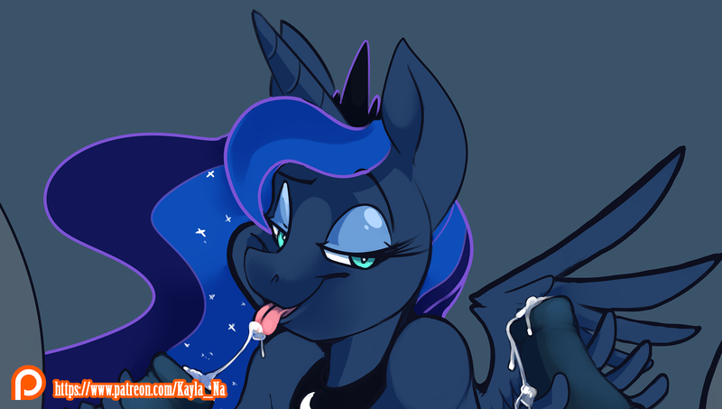 Size: 2000x1132 | Tagged: anthro, artist:bluntwhiskey, cum, derpibooru import, explicit, female, male, nudity, oral, patreon, penis, princess luna, straight