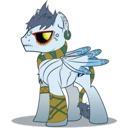 Size: 600x600 | Tagged: safe, artist:mr-chaoz, derpibooru import, oc, oc:chaos, unofficial characters only, pegasus, pony, alternate design, dia de los muertos, solo