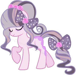 Size: 954x952 | Tagged: safe, artist:lora-does-ponies, derpibooru import, oc, unofficial characters only, earth pony, pony, bow, eyes closed, solo