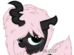 Size: 582x436 | Tagged: safe, artist:ipandacakes, derpibooru import, oc, oc:cootie, unofficial characters only, hybrid, interspecies offspring, magical lesbian spawn, offspring, parent:oc:fluffle puff, parent:queen chrysalis, parents:canon x oc, parents:chrysipuff, solo