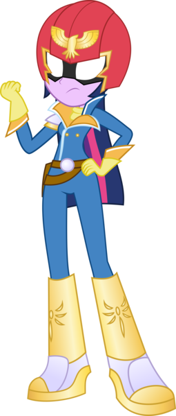 Size: 2125x5000 | Tagged: safe, artist:xebck, derpibooru import, twilight sparkle, twilight sparkle (alicorn), equestria girls, captain falcon, clothes, costume, f-zero, simple background, solo, transparent background, vector