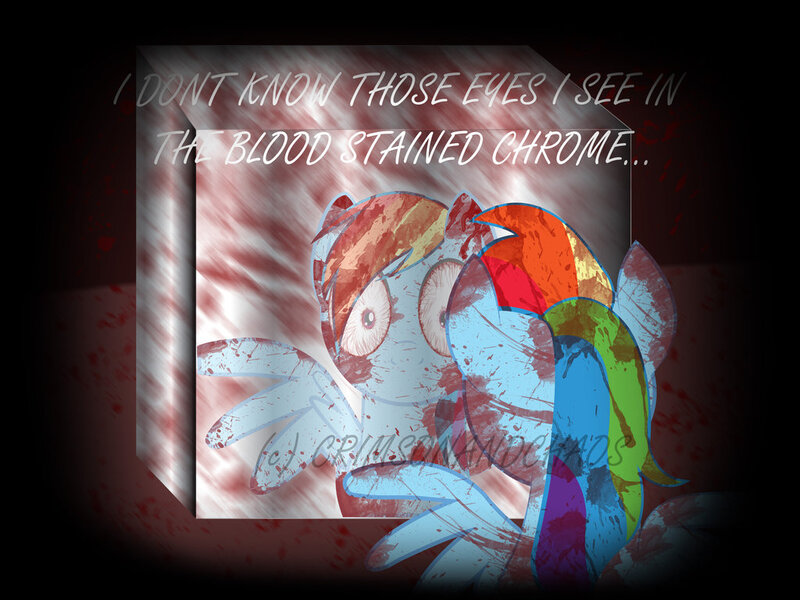 Size: 1024x768 | Tagged: grimdark, artist:mr-chaoz, derpibooru import, rainbow dash, blood, reflection, solo