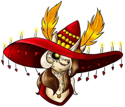 Size: 1024x880 | Tagged: artist:baffleddingo, derpibooru import, dia de los muertos, la muerte, ponified, safe, simple background, solo, the book of life, transparent background