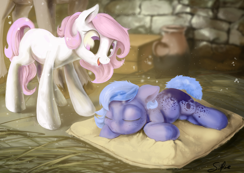 Size: 1120x792 | Tagged: safe, artist:silfoe, derpibooru import, princess celestia, princess luna, earth pony, pony, royal sketchbook, baby, baby luna, baby pony, cewestia, cute, cutelestia, daaaaaaaaaaaw, duo, dust motes, earth pony celestia, earth pony luna, eyes closed, female, filly, floppy ears, foal, freckles, happy, lunabetes, messy mane, royal sisters, side, silfoe is trying to murder us, sisters, sleeping, sweet dreams fuel, weapons-grade cute, woona