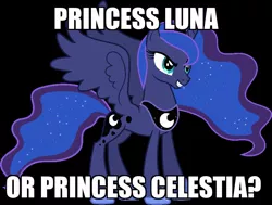 Size: 718x542 | Tagged: clothes, color, derpibooru import, dress, image macro, meme, princess celestia, princess luna, safe, simple background, solo, topic, white and gold or black and blue dress meme