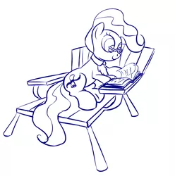 Size: 828x834 | Tagged: safe, artist:rubrony, derpibooru import, mayor mare, earth pony, pony, book, chair, female, mare, monochrome, reading, solo