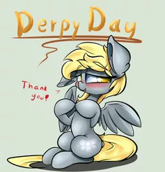 Size: 2400x2500 | Tagged: safe, artist:madacon, derpibooru import, derpy hooves, pegasus, pony, blushing, derpy day, derpy day 2015, female, mare, solo