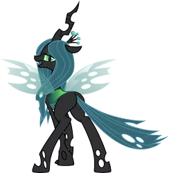 Size: 4000x4093 | Tagged: artist:jeatz-axl, artist:kp-shadowsquirrel, artist:kp-shadowsquirrel edits, bugbutt, derpibooru import, female, looking at you, looking back, plot, queen chrysalis, simple background, solo, solo female, stupid sexy chrysalis, suggestive, .svg available, transparent background, vector