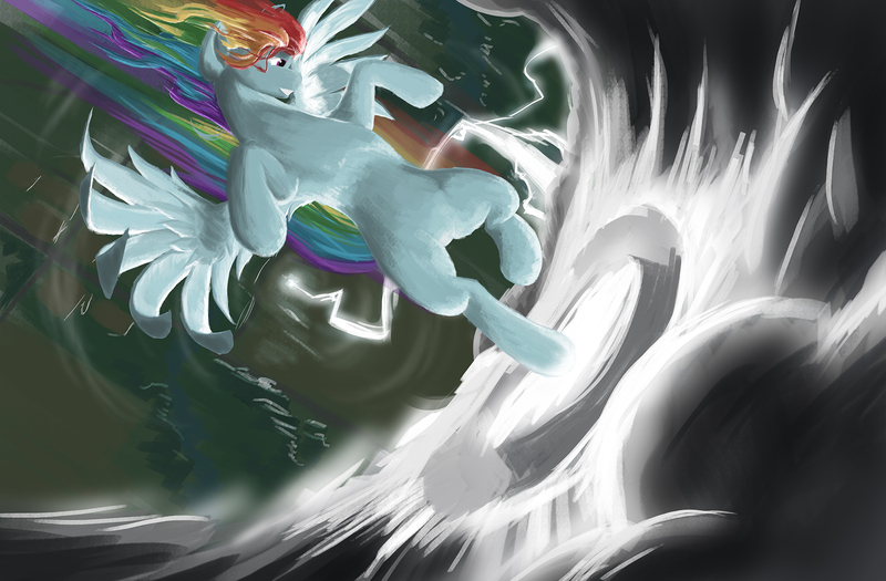 Size: 1920x1260 | Tagged: artist:doomsp0rk, cloud busting, derpibooru import, kicking, rainbow dash, safe, solo