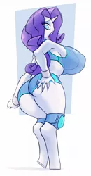 Size: 666x1280 | Tagged: anthro, artist:bigdad, big breasts, breasts, busty rarity, butt grab, derpibooru import, female, grope, hand on butt, hips, huge breasts, human facial structure, impossibly large breasts, large butt, no tail, pony colored satyr, rarity, rearity, satyr, solo, solo female, suggestive, the ass was fat, wide hips