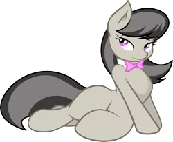 Size: 7198x5929 | Tagged: suggestive, artist:joey darkmeat, artist:tim015, derpibooru import, octavia melody, earth pony, pony, absurd resolution, bedroom eyes, bow, bowtie, female, mare, simple background, sitting, solo, sultry pose, transparent background, vector