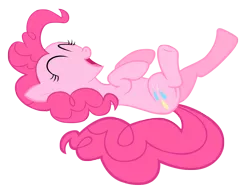 Size: 2000x1520 | Tagged: artist:jaelachan, cute, derpibooru import, diapinkes, eyes closed, laughing, on back, pinkie pie, safe, simple background, solo, transparent background, vector