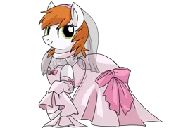 Size: 900x655 | Tagged: artist:itstaylor-made, clothes, cornet, derpibooru import, dress, ponified, rhapsody: a musical adventure, safe, solo, wedding dress