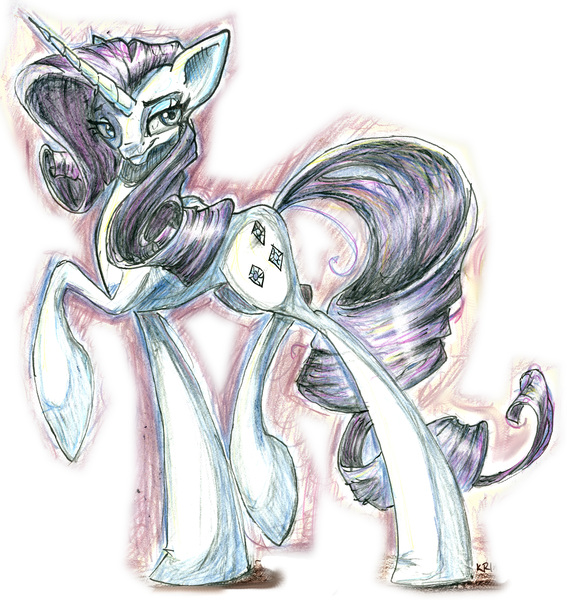 Size: 4323x4576 | Tagged: absurd resolution, artist:kriahfox, derpibooru import, rarity, safe, solo, traditional art