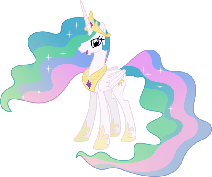 Size: 5990x5020 | Tagged: safe, artist:90sigma, derpibooru import, princess celestia, pony, absurd resolution, female, hair over one eye, happy, looking at you, mare, open mouth, simple background, solo, transparent background, vector