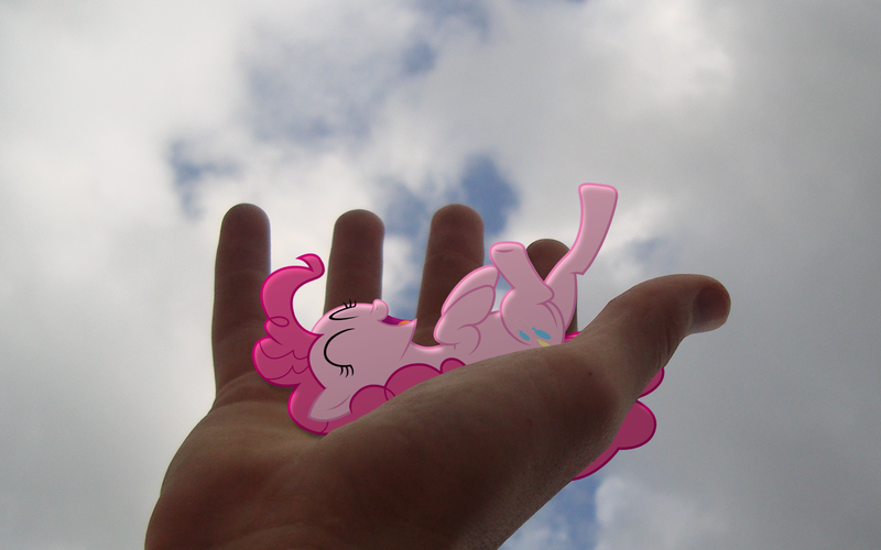 Size: 1920x1200 | Tagged: artist:bryal, derpibooru import, hand, irl, photo, pinkie pie, ponies in real life, safe, tiny ponies