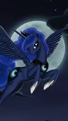 Size: 640x1136 | Tagged: artist:lacebras, derpibooru import, princess luna, safe, solo