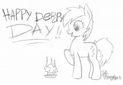 Size: 1024x704 | Tagged: safe, artist:theo46, derpibooru import, derpy hooves, pegasus, pony, derpy day, derpy day 2015, female, mare, monochrome, solo