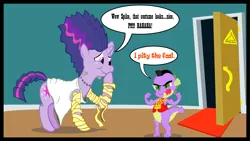 Size: 1819x1024 | Tagged: bride of frankenstein, clothes, costume, derpibooru import, elsa lanchester, i pity the fool, mr. t, safe, spike, twilight sparkle