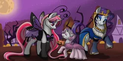 Size: 2000x1000 | Tagged: artist:calicopikachu, clothes, costume, derpibooru import, nightmare night, oc, rarity, safe, sweetie belle