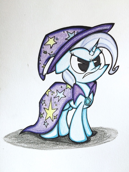 Size: 960x1280 | Tagged: safe, artist:pelate, derpibooru import, trixie, pony, unicorn, female, mare, solo, traditional art