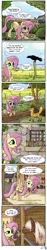 Size: 1000x5337 | Tagged: safe, artist:fidzfox, derpibooru import, fluttershy, bird, cat, crow, fox, horse, pegasus, pony, shetland pony, :o, barn, comic, confused, cute, dialogue, earth, eyes closed, farm, female, frown, furry confusion, hair over eyes, hidden eyes, horse-pony interaction, irony, leaning, mare, mlp meets real world, open mouth, raised eyebrow, raised hoof, raised leg, shyabetes, smiling, solo, speech bubble, spread wings, surprised, tractor, wide eyes, wings