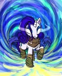 Size: 600x730 | Tagged: safe, artist:prismspark, derpibooru import, rarity, pony, unicorn, crossover, female, glowing eyes, image, jpeg, legacy of kain, no pupils, purple mane, purple tail, raziel, solo, solo female, soul reaver, tomboy, white fur, wraith