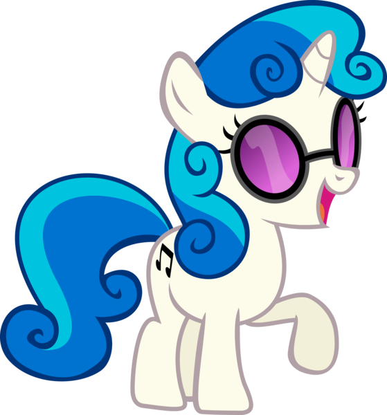 Size: 9315x10000 | Tagged: safe, artist:uxyd, color edit, derpibooru import, sweetie belle, vinyl scratch, pony, unicorn, absurd resolution, cutie mark, female, filly, foal, fusion, hooves, horn, open mouth, simple background, solo, sunglasses, transparent background, vector