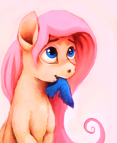 Size: 4113x5000 | Tagged: safe, artist:sharpieboss, derpibooru import, fluttershy, bird, pony, absurd resolution, female, mare, ponies eating meat, predation, solo