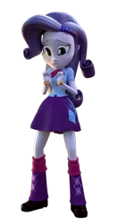 Size: 1080x1920 | Tagged: safe, artist:3d thread, artist:creatorofpony, derpibooru import, rarity, twilight sparkle, equestria girls, /mlp/, 3d, 3d model, blender, boots, bracelet, clothes, clothes swap, gem, jewelry, shirt, skirt, solo