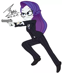 Size: 900x1057 | Tagged: safe, artist:bluse, derpibooru import, rarity, equestria girls, background removed, crossover, eggsy, female, kingsman: the secret service, show accurate, signature, simple background, solo, white background